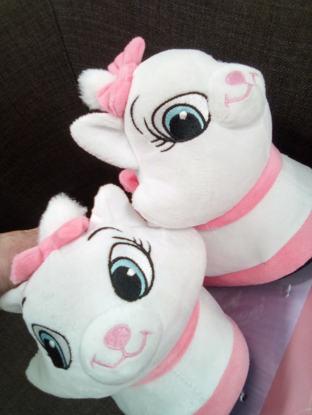 Disney White & Pink Cat Plush Pair - Soft Kawaii Kitty Toys